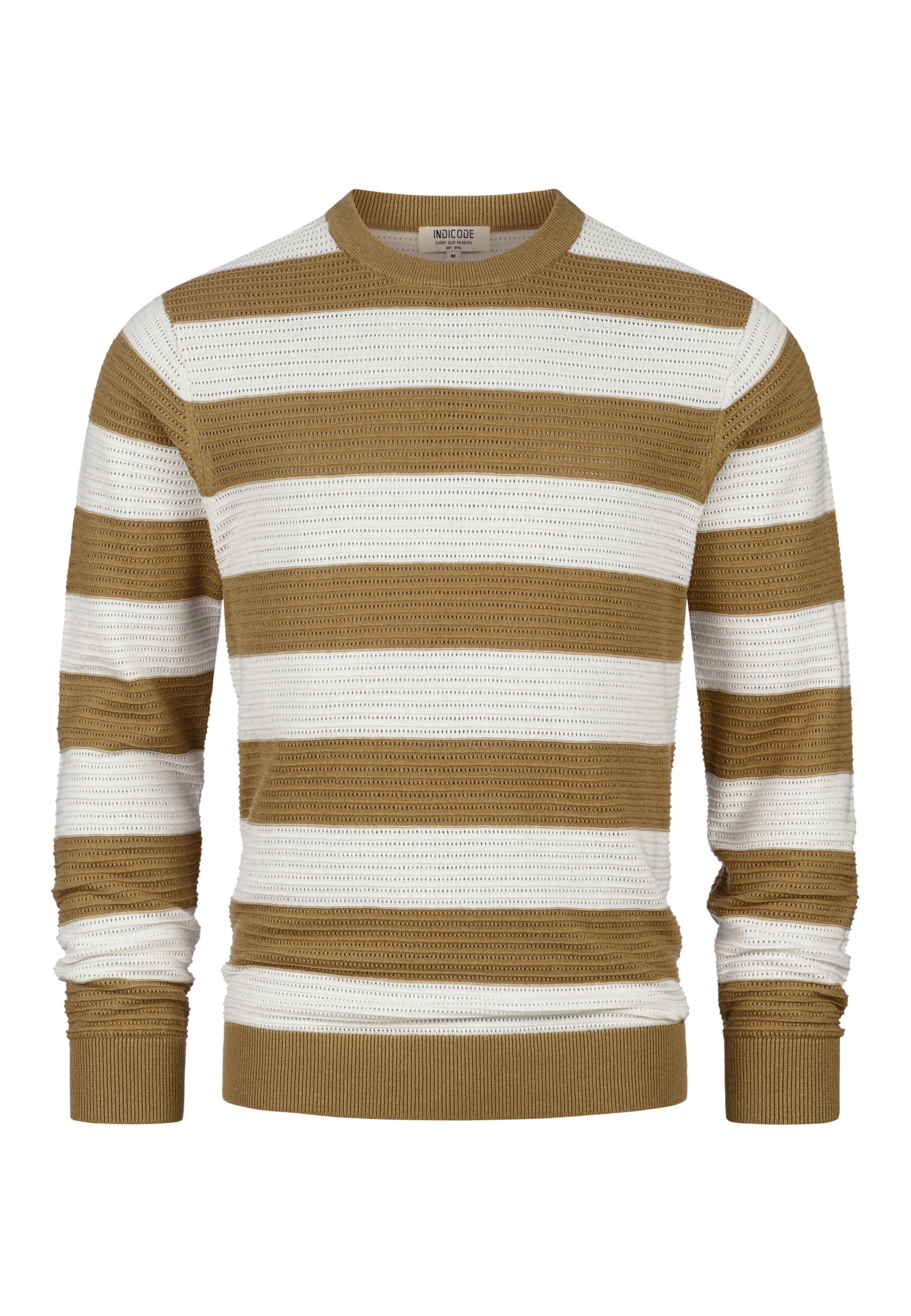 INDICODE JEANS Strickpullover ' INTidsel O-neck ' in Braun: Vorderseite