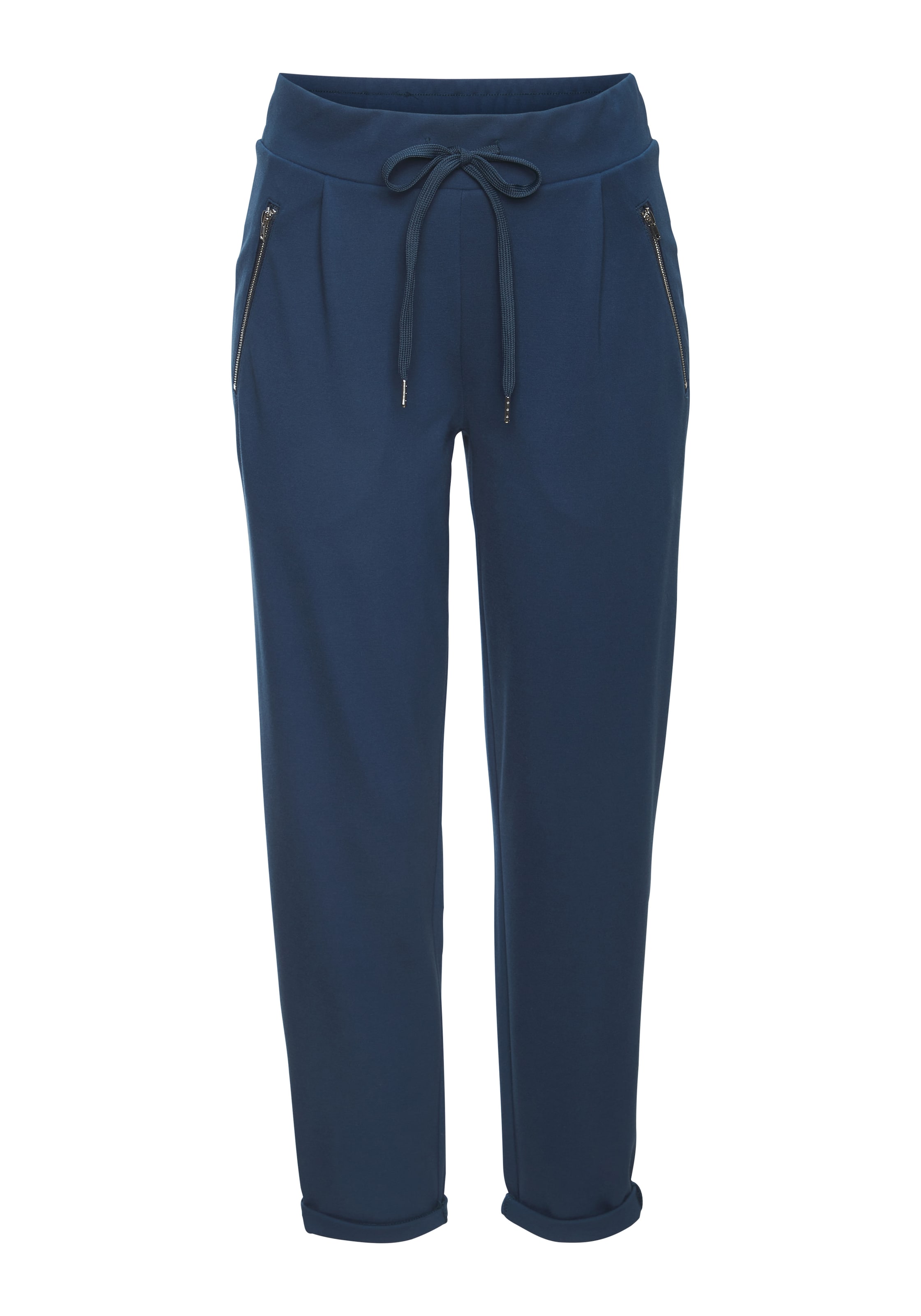 BEACH TIME Loosefit Pyjamahose in Blau: Vorderseite