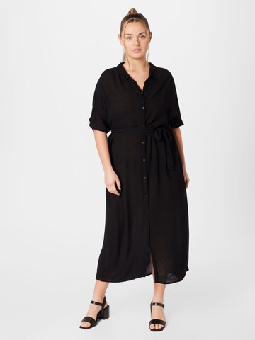 Vero Moda Curve Платье-рубашка 'Menny' в Черный: спереди