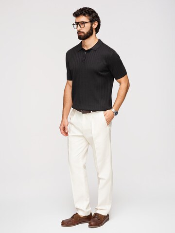 Ombre Poloshirt in Schwarz