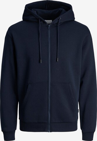 JACK & JONES Zip-Up Hoodie 'Bradley' in Blue: front