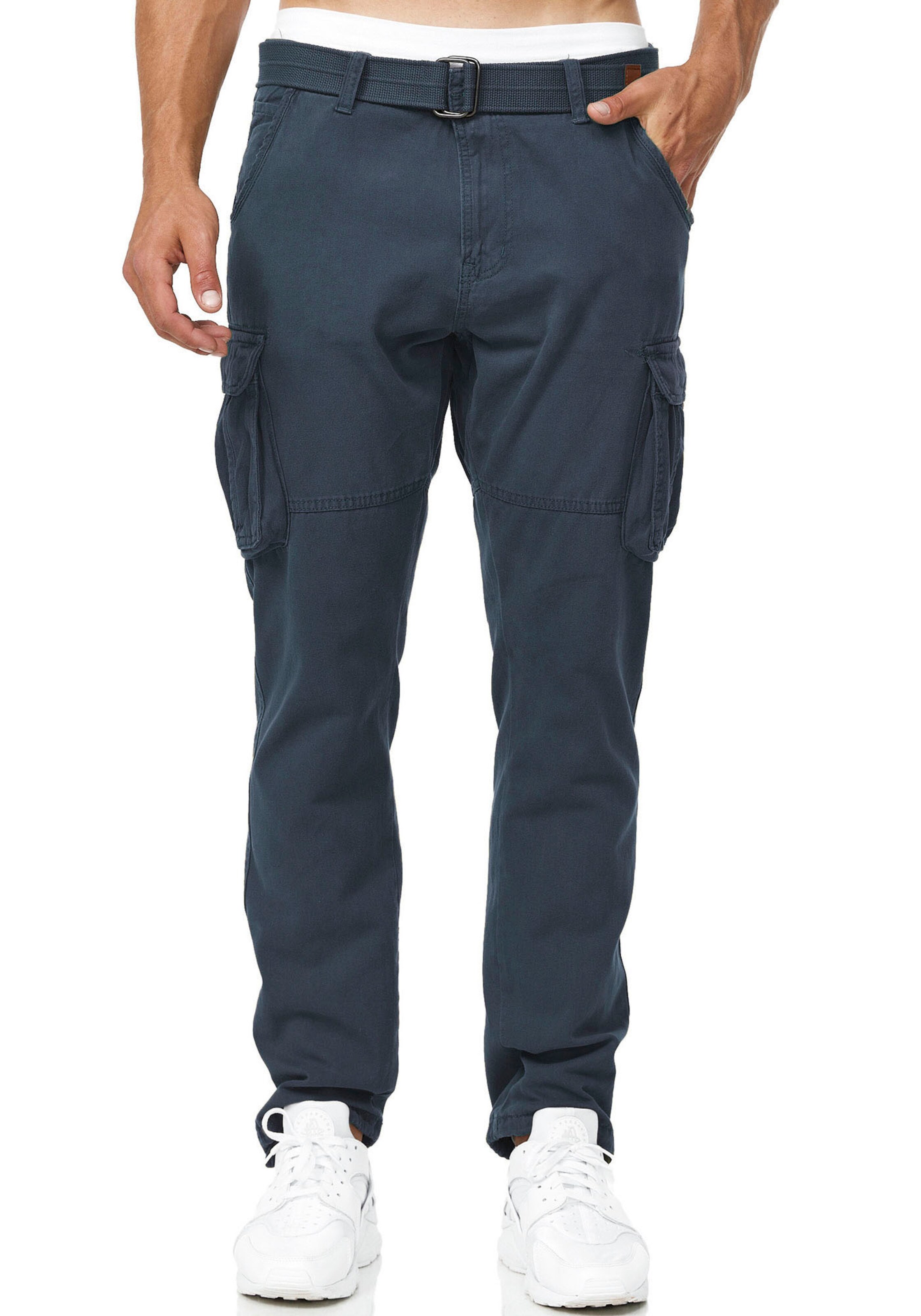 INDICODE JEANS Regular Cargohose in Blau: Vorderseite