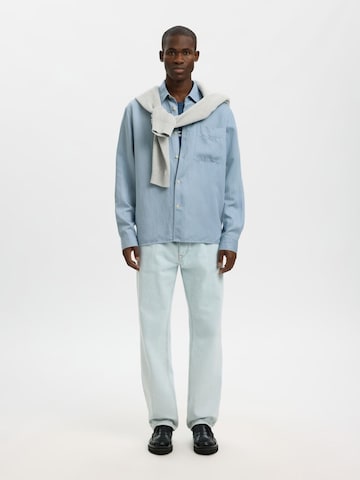 SELECTED Regular Fit Hemd 'SLHRlxmika'‌‌‌‌‌ in Blau