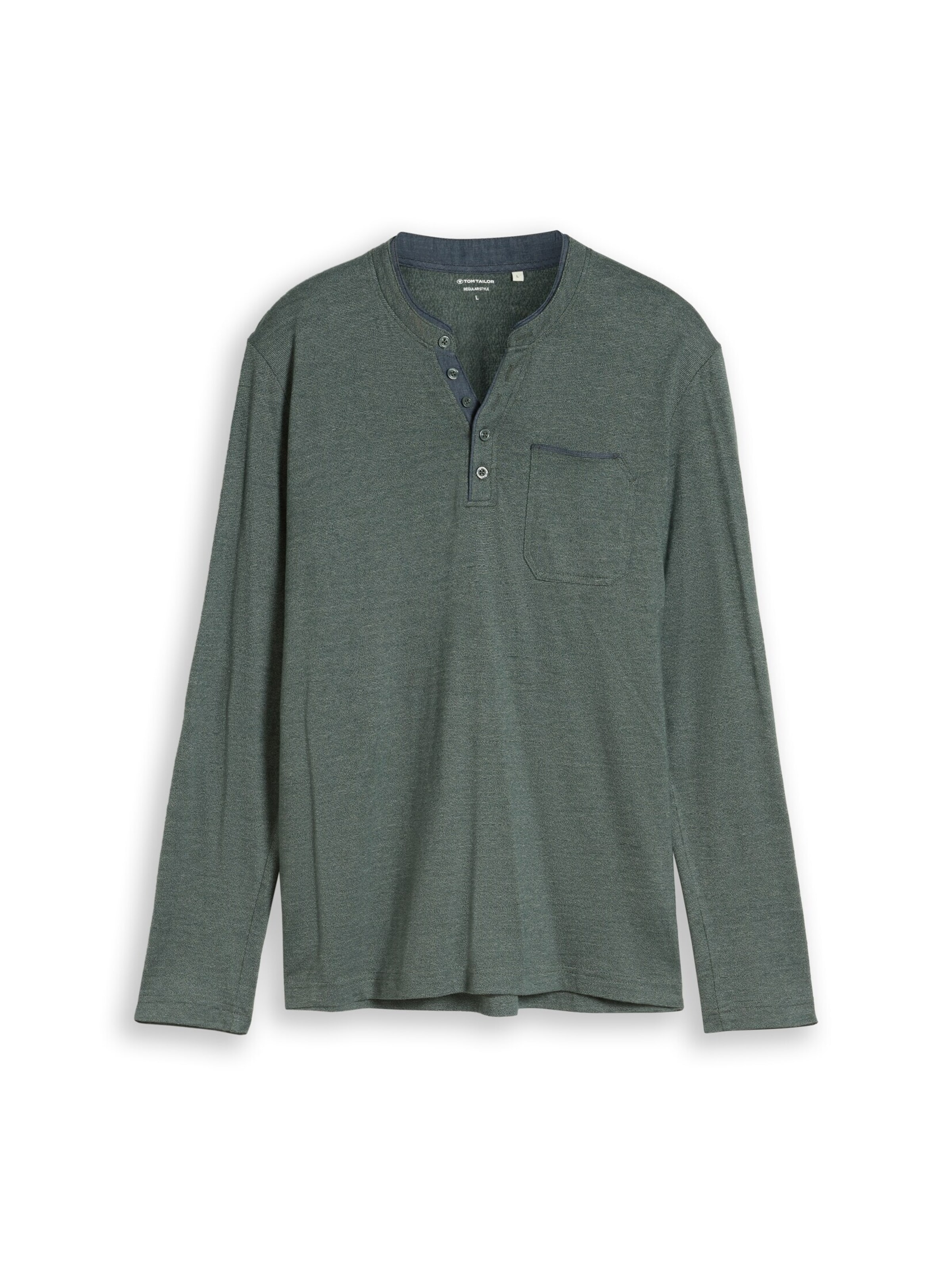 TOM TAILOR Shirt 'Serafino' in Green: front