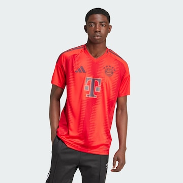 sarkans ADIDAS PERFORMANCE Sportiska stila krekls 'FC Bayern München 2024/2025': no priekšpuses
