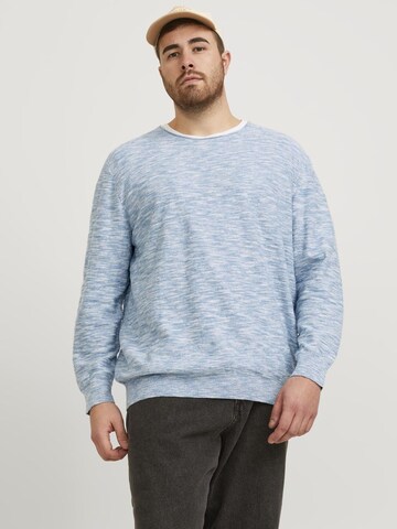 Jack & Jones Plus Sweater in Blue: front