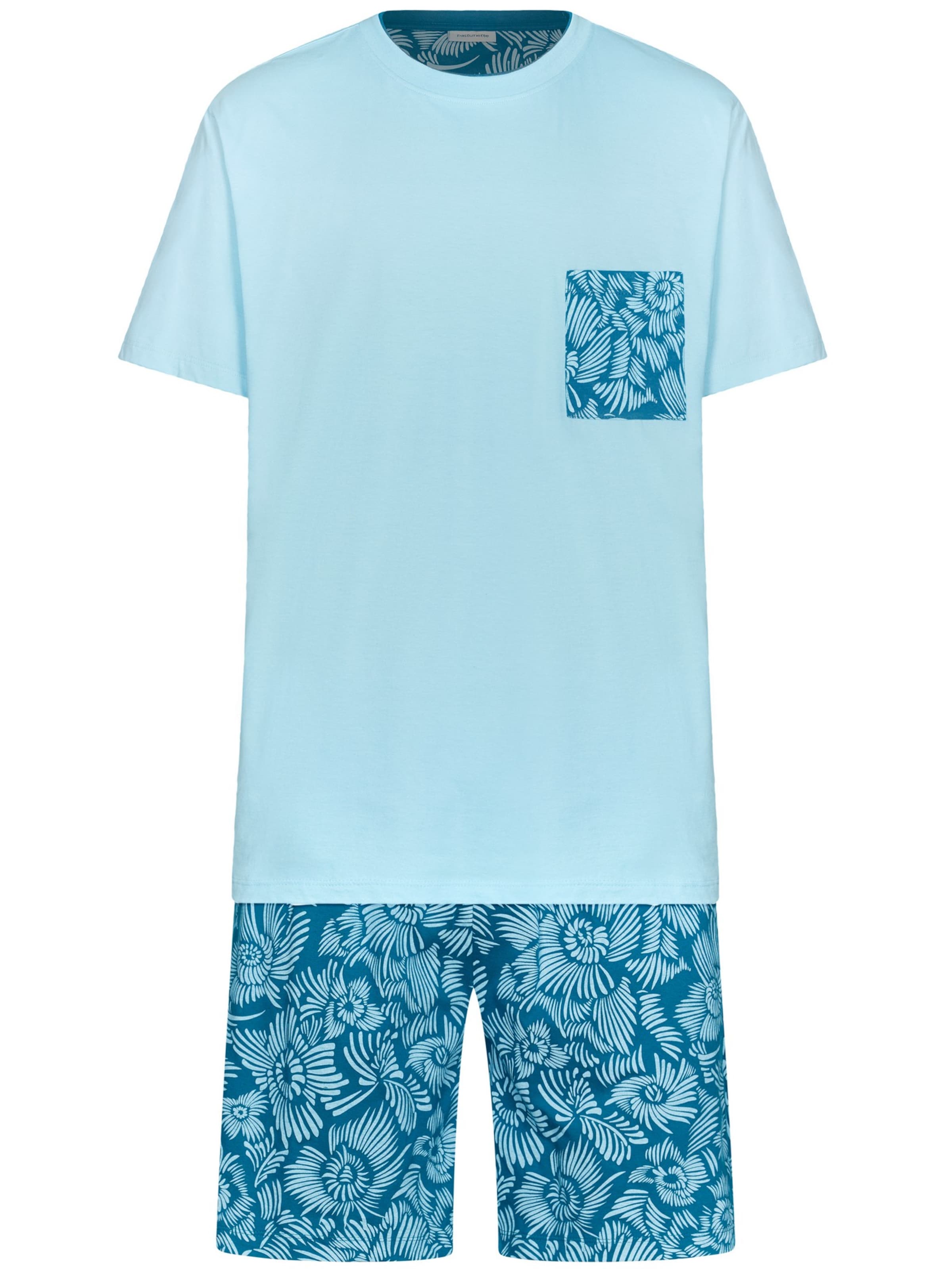 Pyjama court 'Shortama' Pastunette en bleu : devant