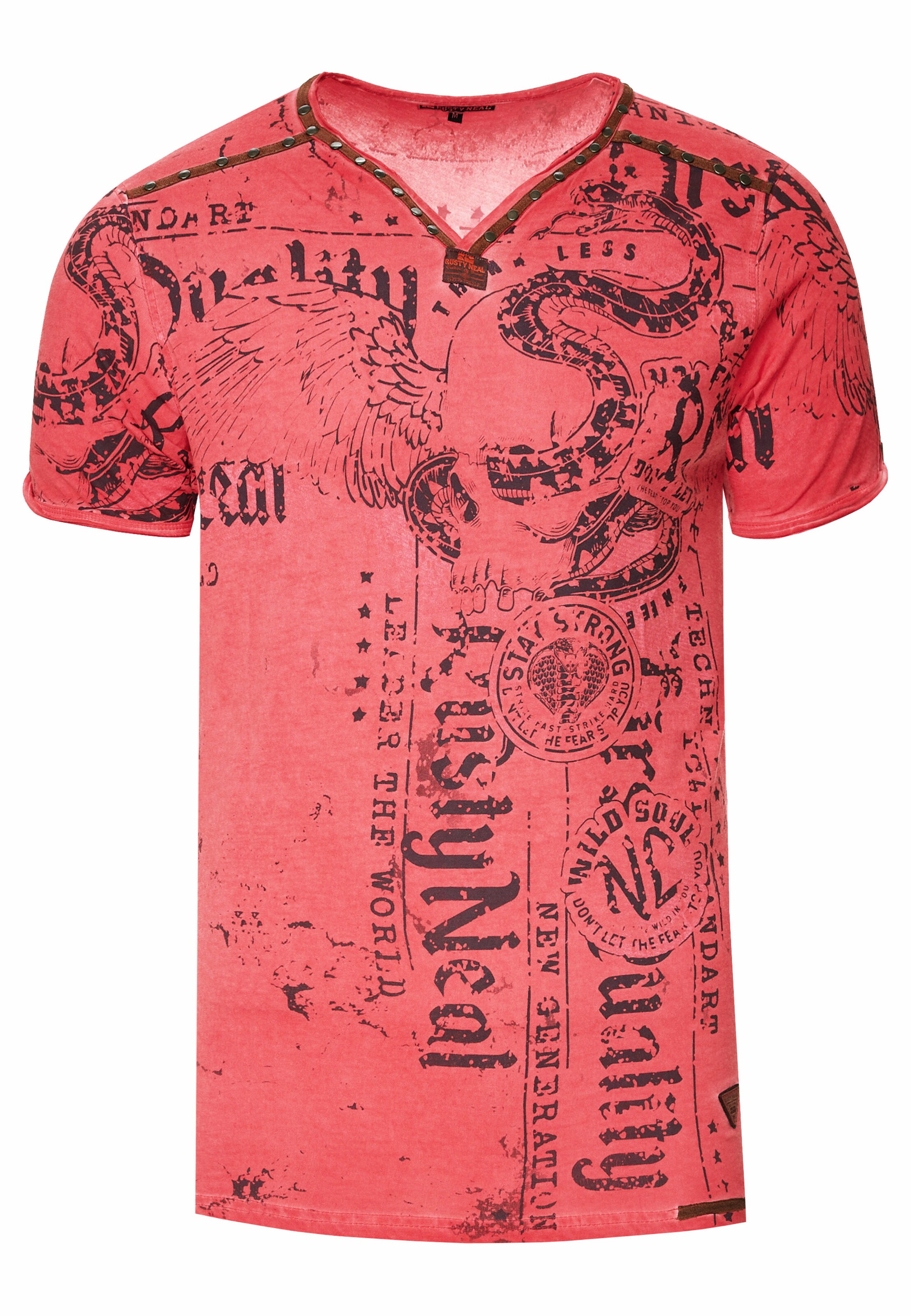 Rusty Neal Shirt in Rood: voorkant