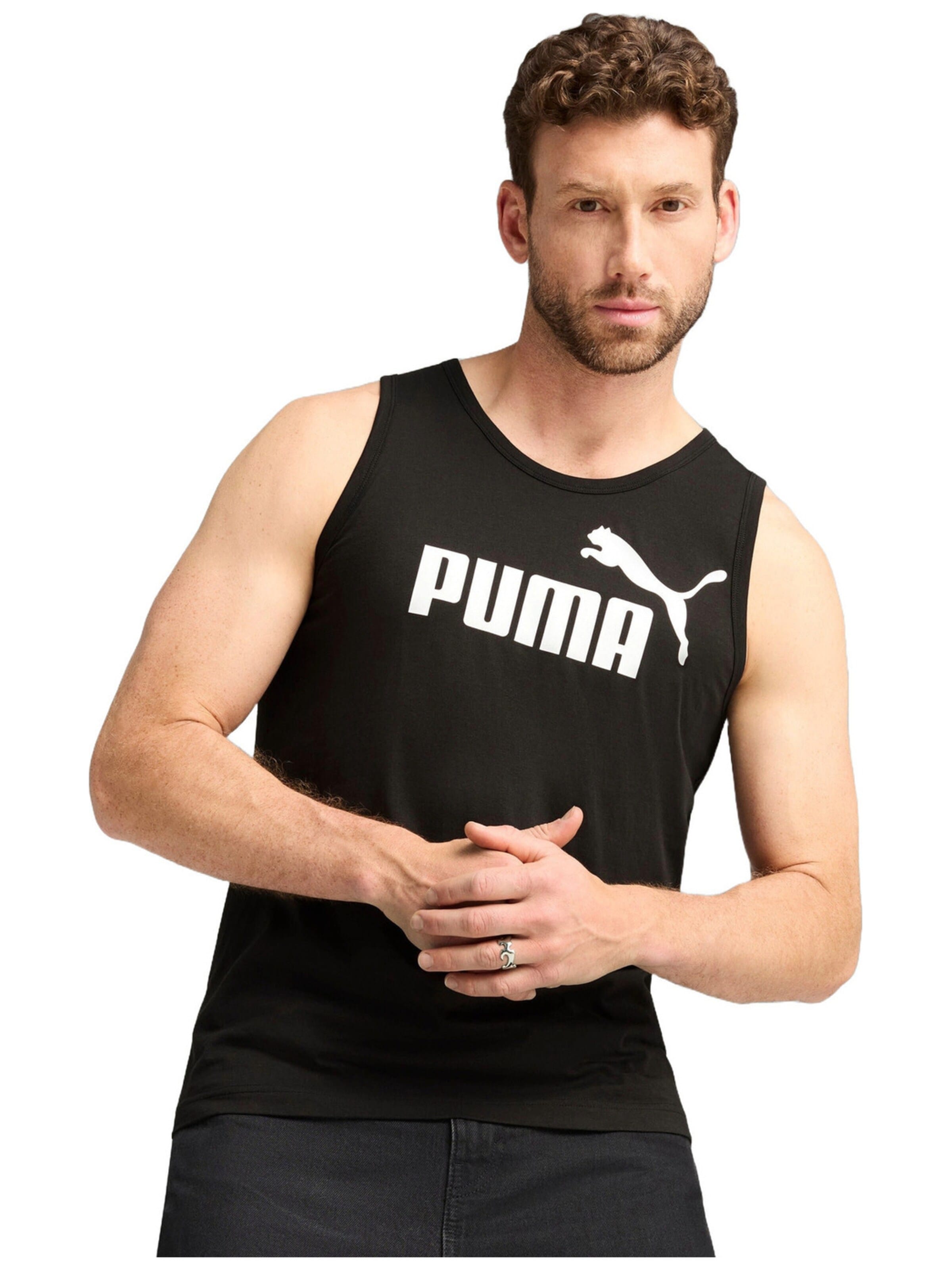 Maglietta 'Puma Ess No. 1 Logo Tank' in M PUMA di colore nero, Visualizzazione prodotti