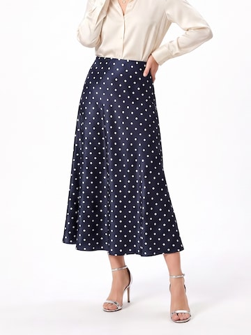 TorWeit Rok 'Women's Polka Dot Elastic Waist Maxi Skirt' in Blauw