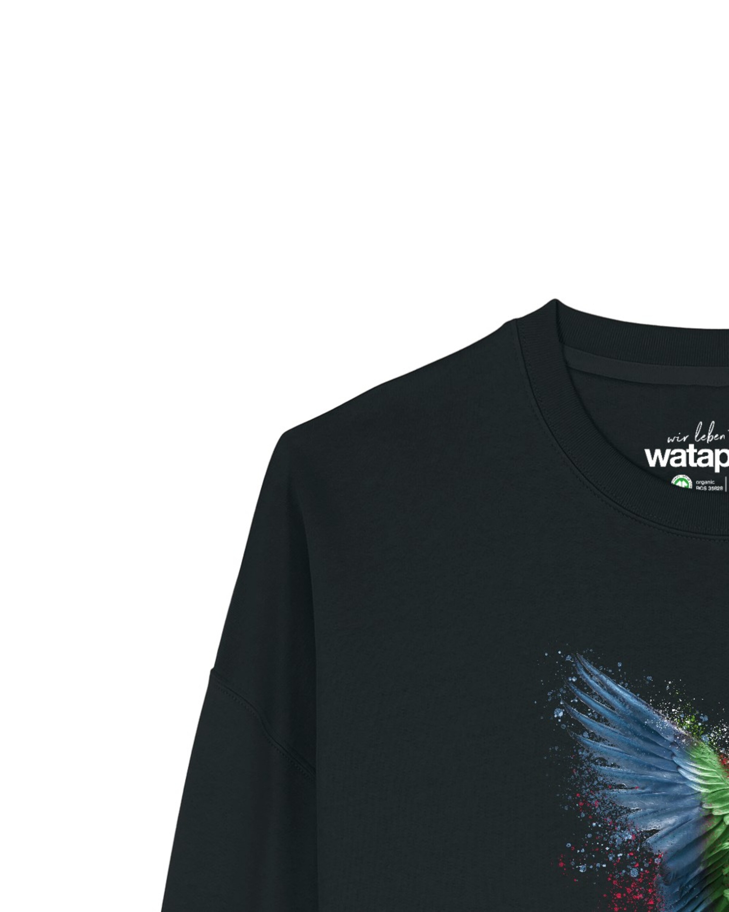 Watapparel Sweatshirt 'Papagei' in Black