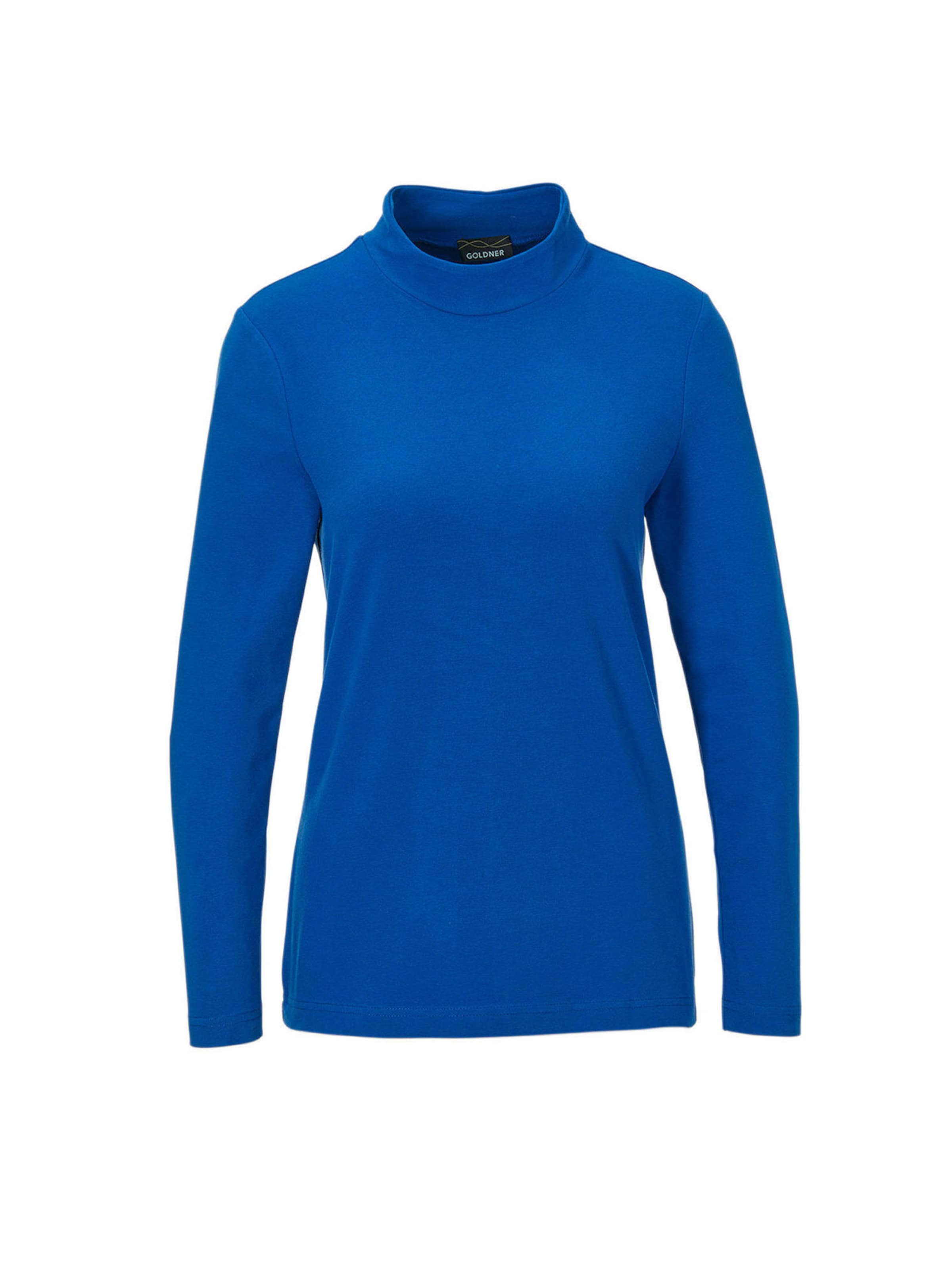Goldner Shirt in Blau: Vorderseite