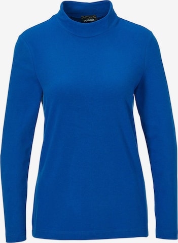 Goldner Shirt in Blau: Vorderseite