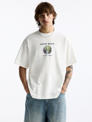 Pull&Bear T-shirt i vit: framsida