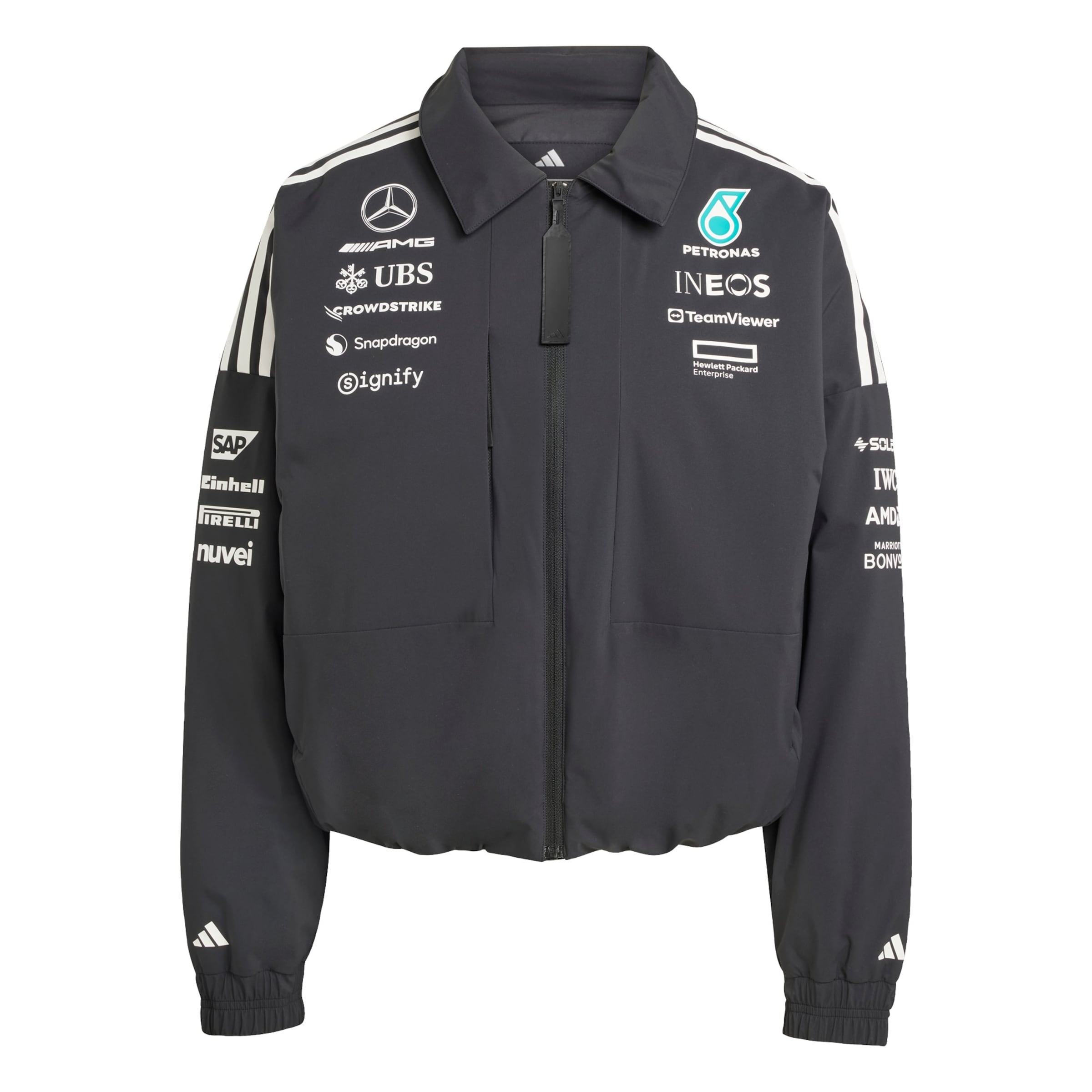 Giacca sportiva 'Mercedes - AMG Petronas Formula One Team' di ADIDAS PERFORMANCE in nero: frontale
