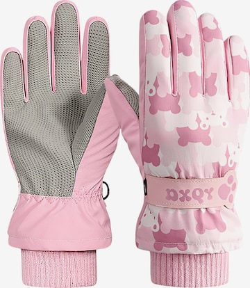 Magicshe Athletic Gloves 'Kinder Skihandschuhe Warm Gefüttert Wasserabweisend' in Pink: front