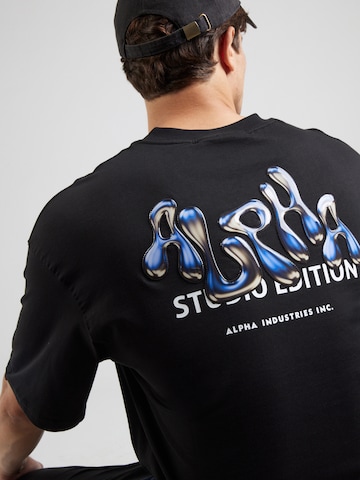 ALPHA INDUSTRIES Majica 'Studio Edition BP' | črna barva