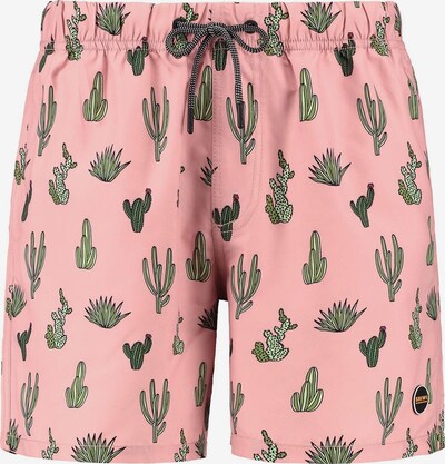Shiwi Kratke kopalne hlače 'Cacti' | pastelno zelena / temno zelena / roza barva, Prikaz izdelka