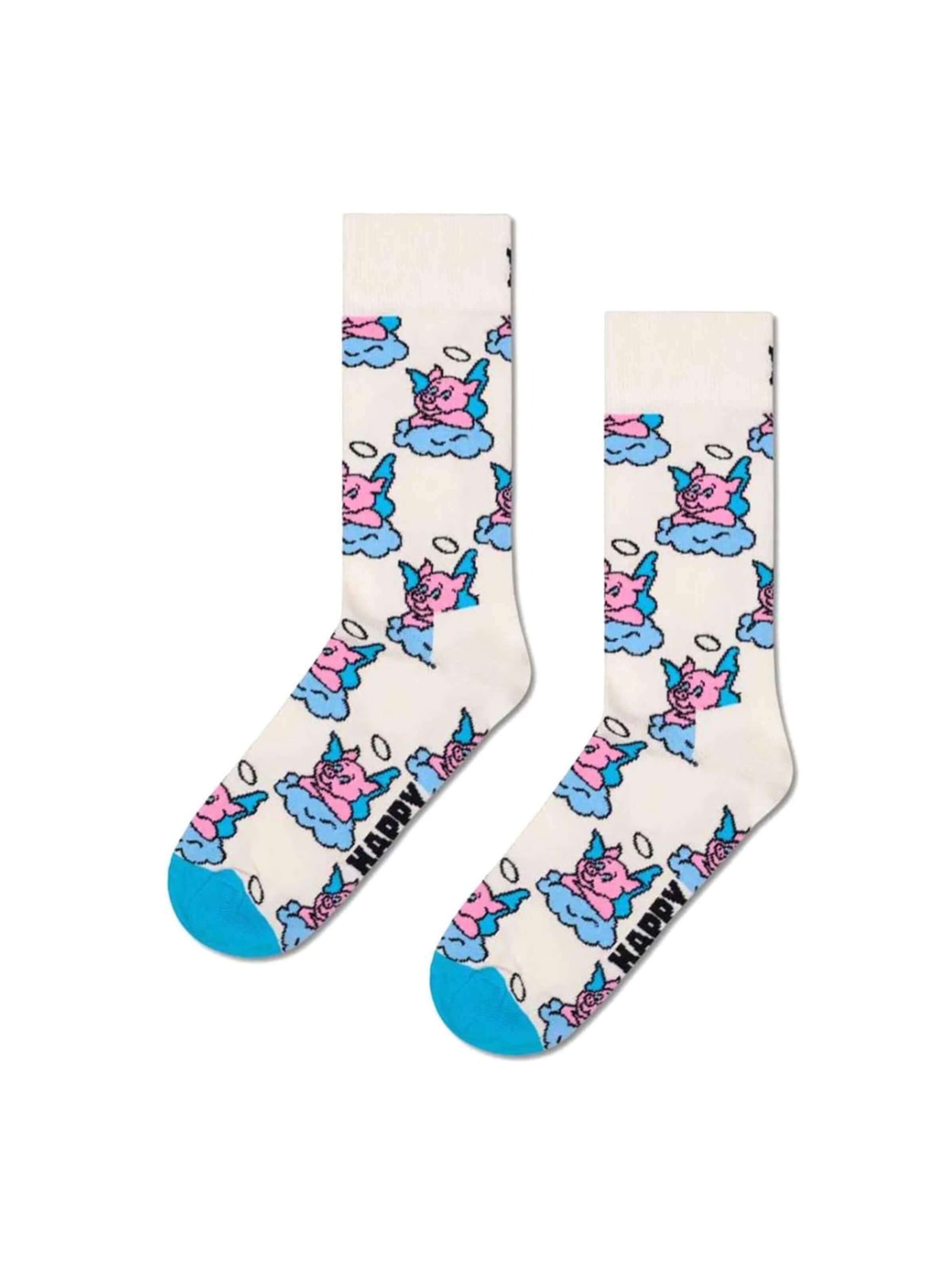 Happy Socks Sokker 'Good Pig' i hvid: forside