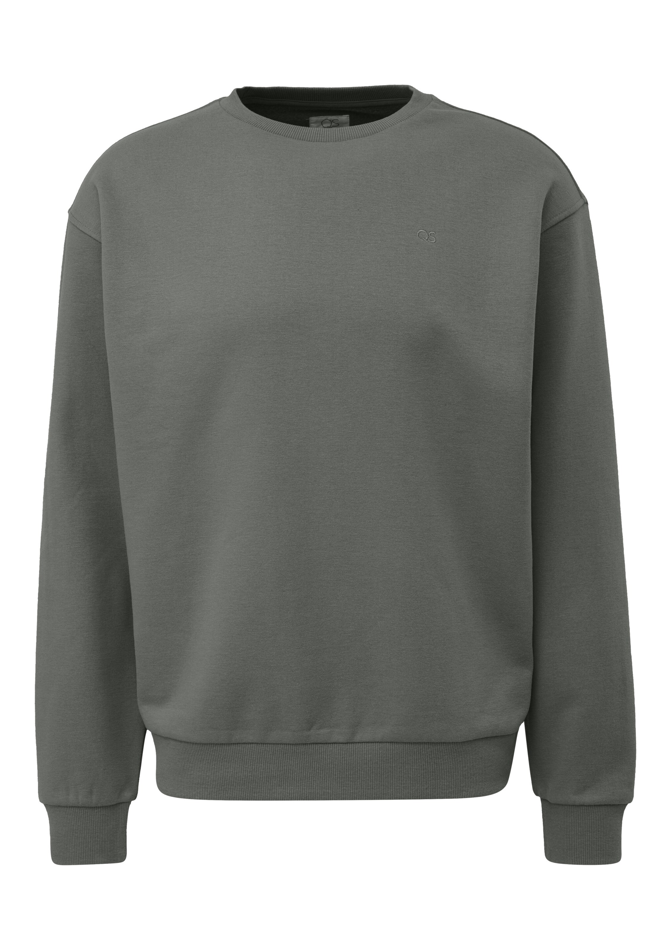 Sweat-shirt QS en gris : devant