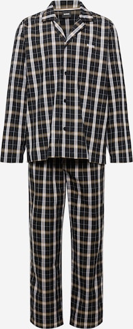 BOSS Black Дълга пижама в бежово: отпред
