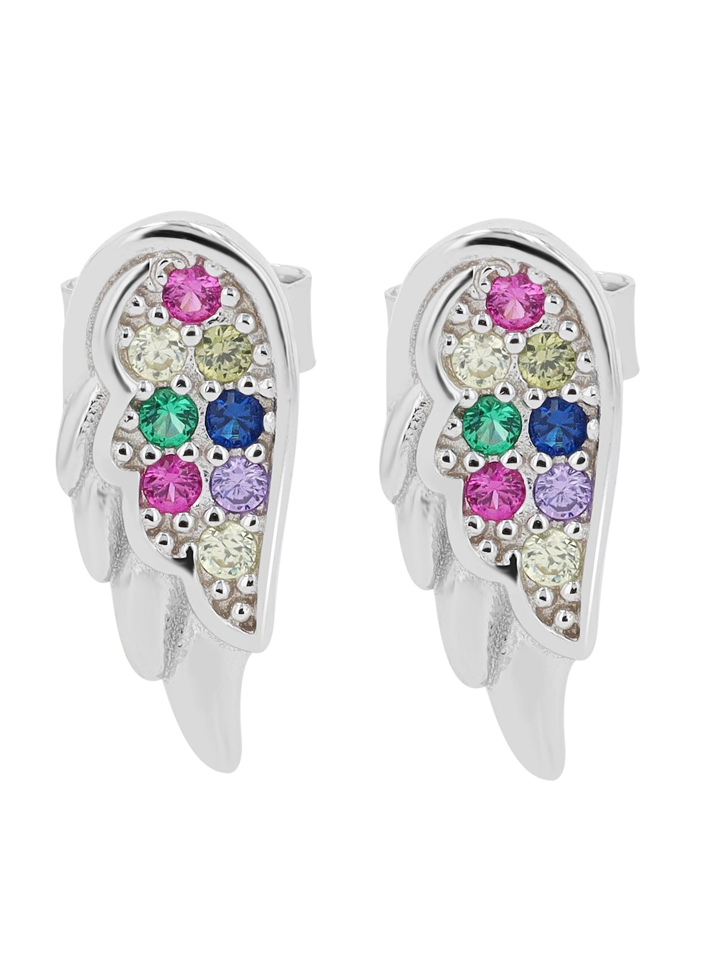 Akzent Earrings '"Isra" aus 925 Sterlingsilber, rhodiniert, langlebig' in Silver: front