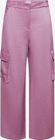 ESPRIT Wide leg Cargo Pants in Purple: front