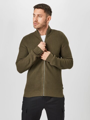 Coupe regular Vestes en maille BURTON MENSWEAR LONDON en vert : devant