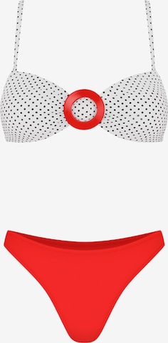 C&City Bandeau Bikini in Rood: voorkant