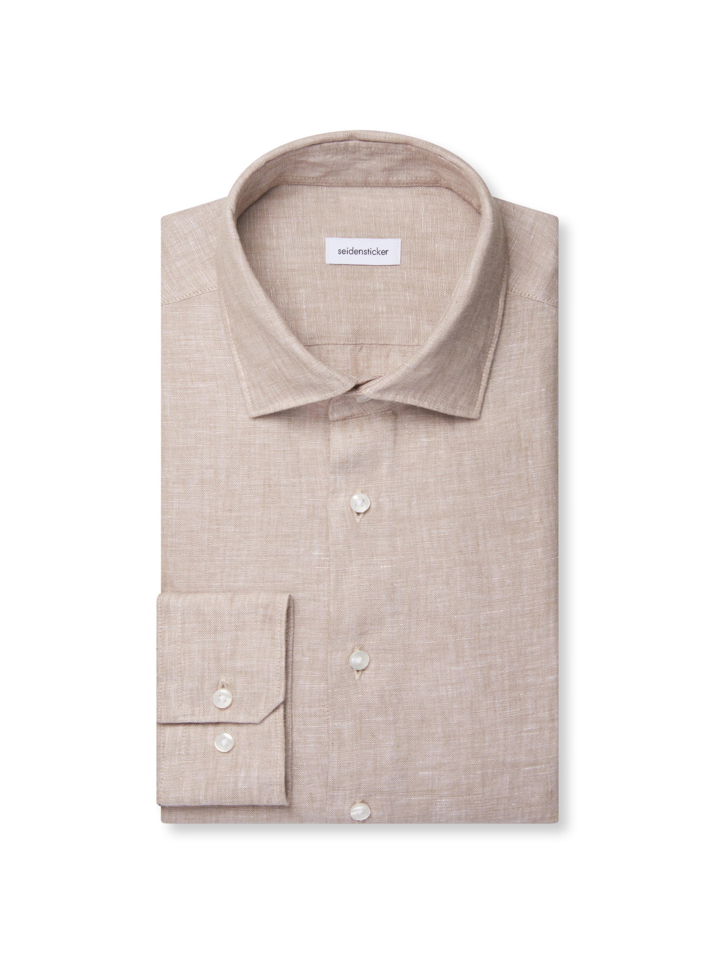 Coupe slim Chemise business 'Smart Linen' SEIDENSTICKER en beige