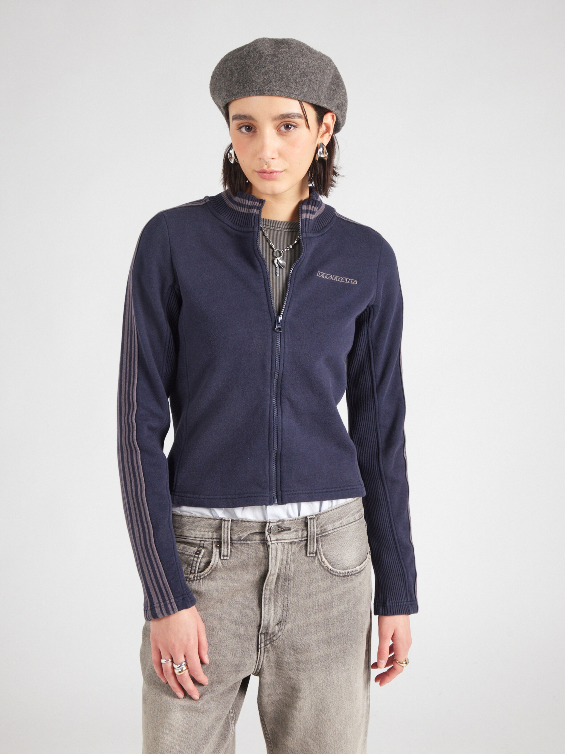 iets frans Zip-Up Hoodie in Navy ABOUT YOU