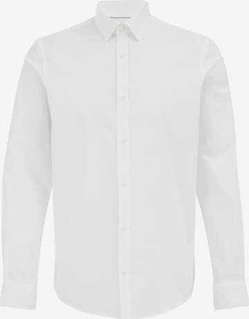 WE Fashion Button Up Shirt in White: front