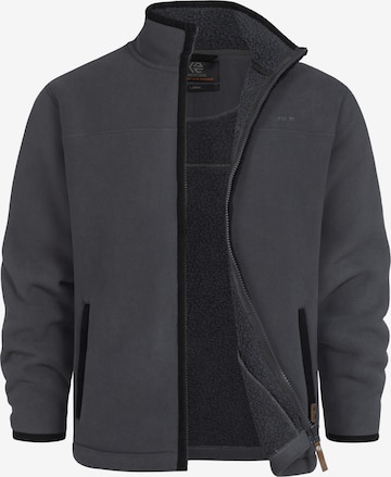 INDICODE JEANS Fleecejacke 'Emilos' in Grau: Vorderseite