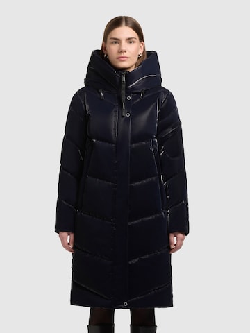 khujo Wintermantel 'Jange2 Shiny' in Blau: Vorderseite