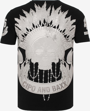 CIPO & BAXX Shirt 'Indianerschädel' in Black
