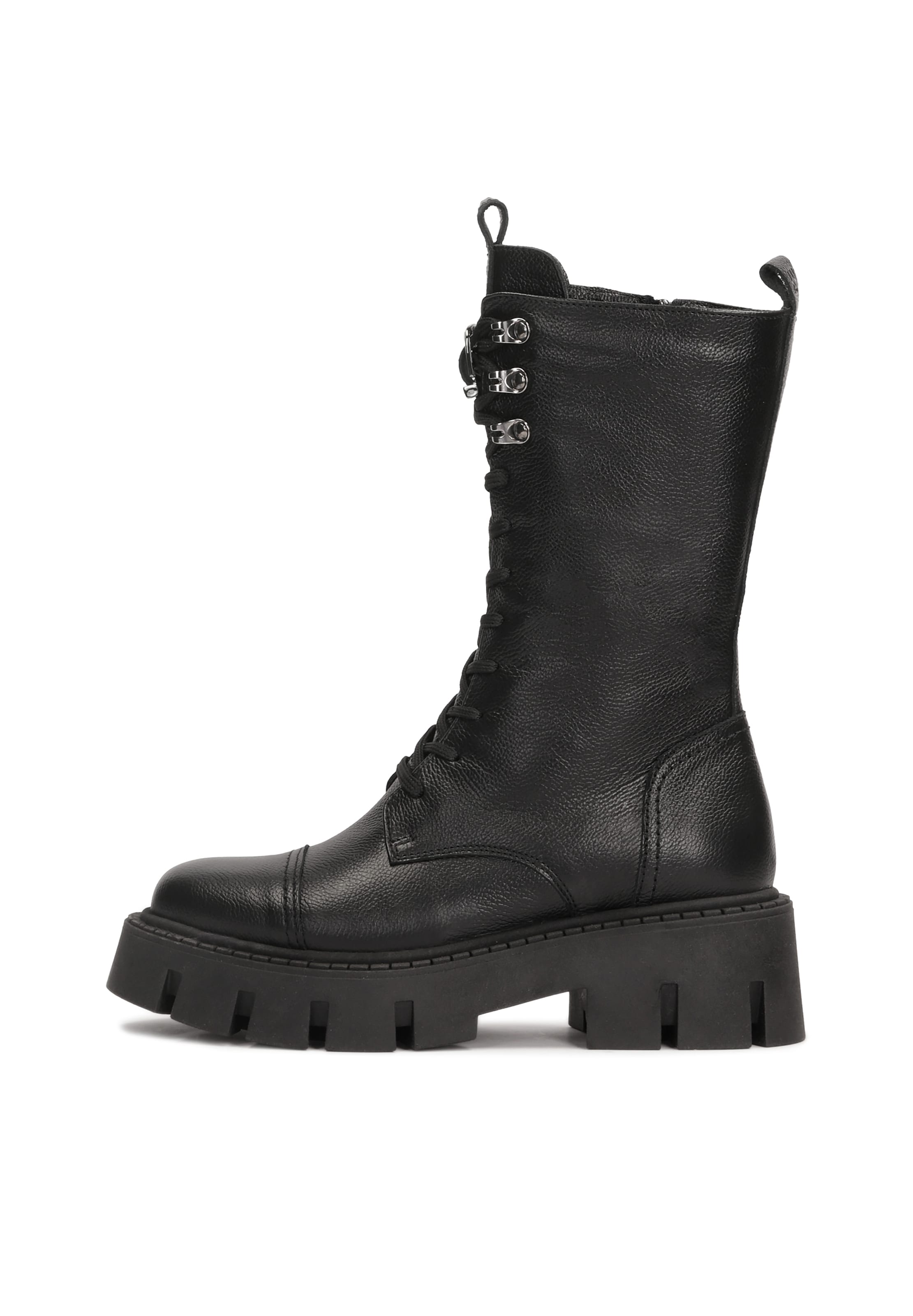 Kazar Μπότες με κορδόνια σε μαύρο: μπροστά