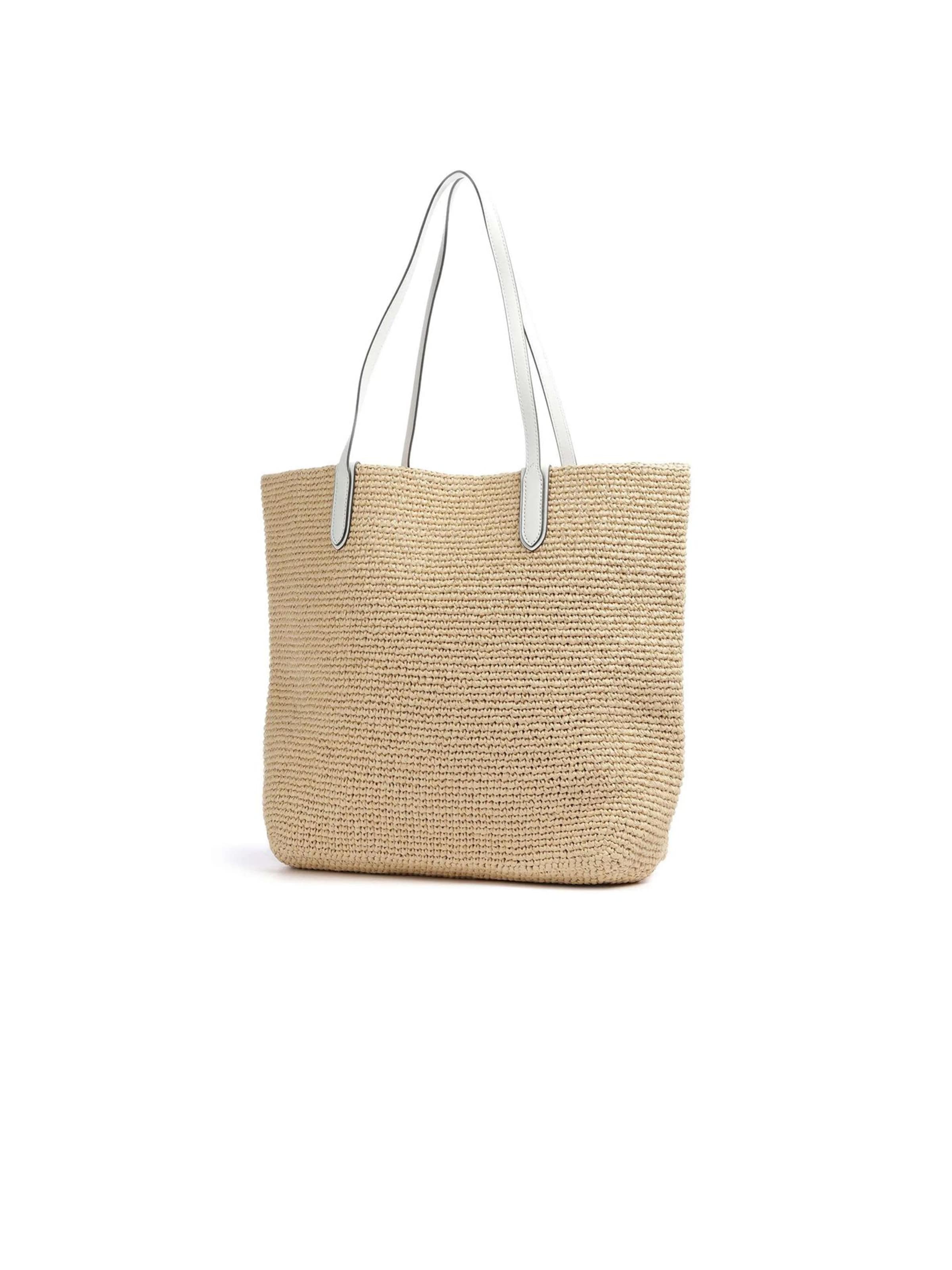Michael Kors Strandtasche 'Eliza Extra-Large Empire Logo Straw Tote Bag'‌‌‌‌‌‌‌ in Beige
