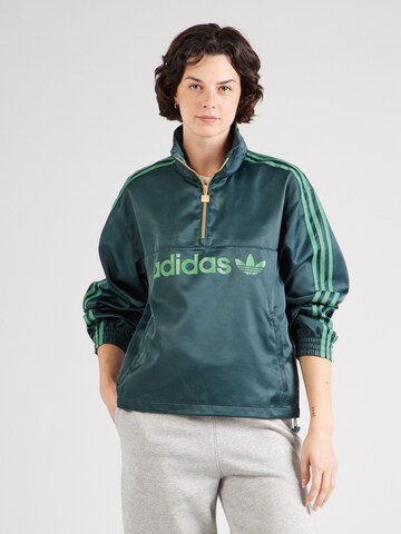 ADIDAS ORIGINALS Athletic Jacket in Green: front