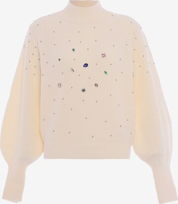 Pull-over faina en blanc : devant