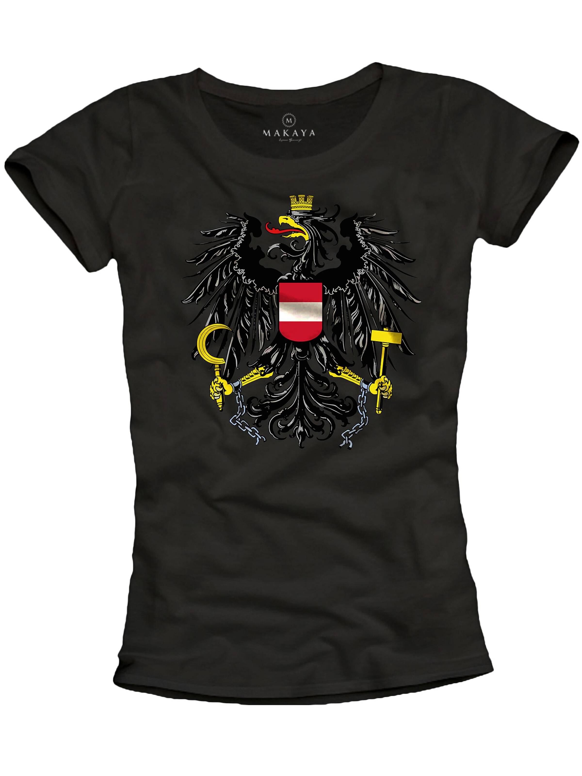 MAKAYA Shirt 'AT-Adler groß' in Black: front