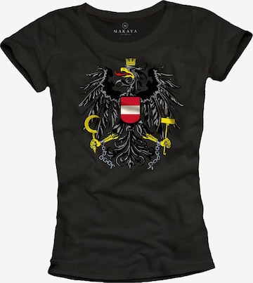 MAKAYA Shirt 'AT-Adler groß' in Black: front
