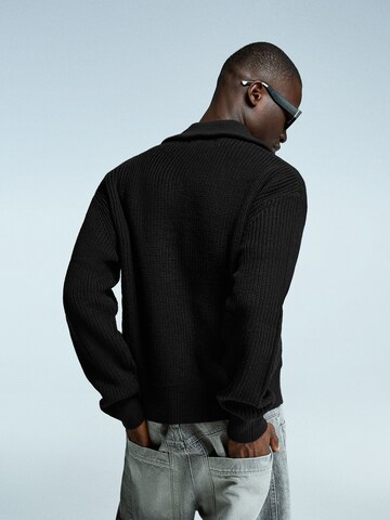 Bershka Gebreid vest in Zwart