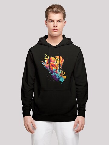 F4NT4STIC Sweatshirt 'Basketball Sports Collection - Abstract player' in Zwart: voorkant