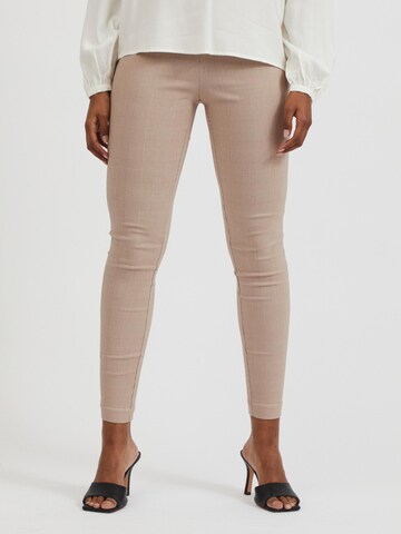 VILA Skinny Leggings 'Laura Lou' in Beige: voorkant