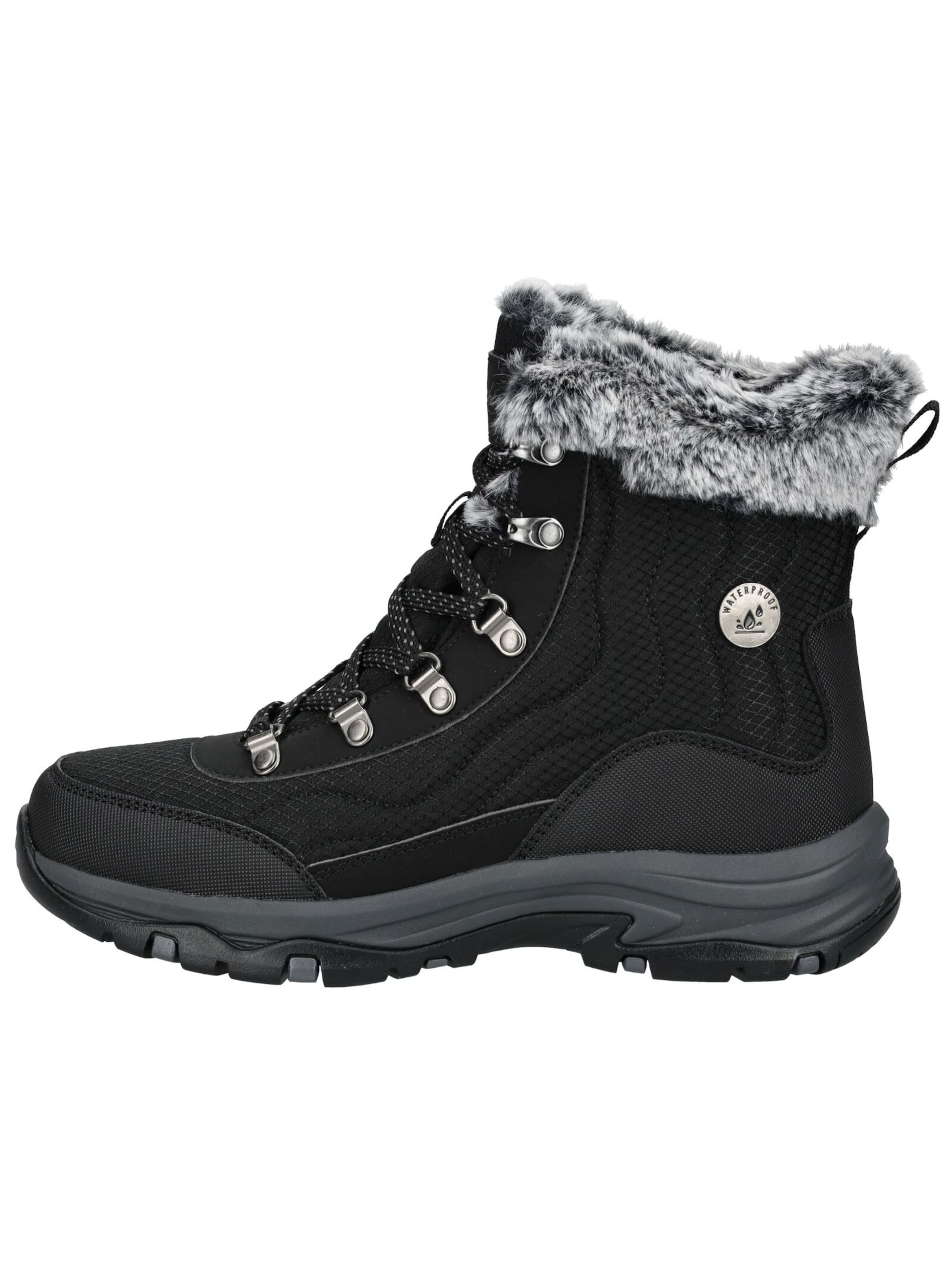 SKECHERS Lace-Up Ankle Boots in Black