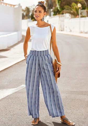 Wide Leg Pantalon LASCANA en bleu : devant