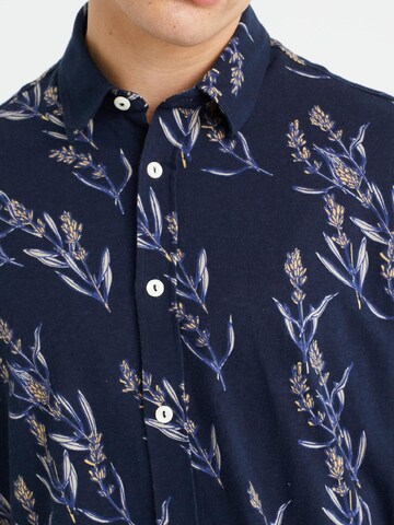 WE Fashion Regular fit Button Up Shirt in Blue