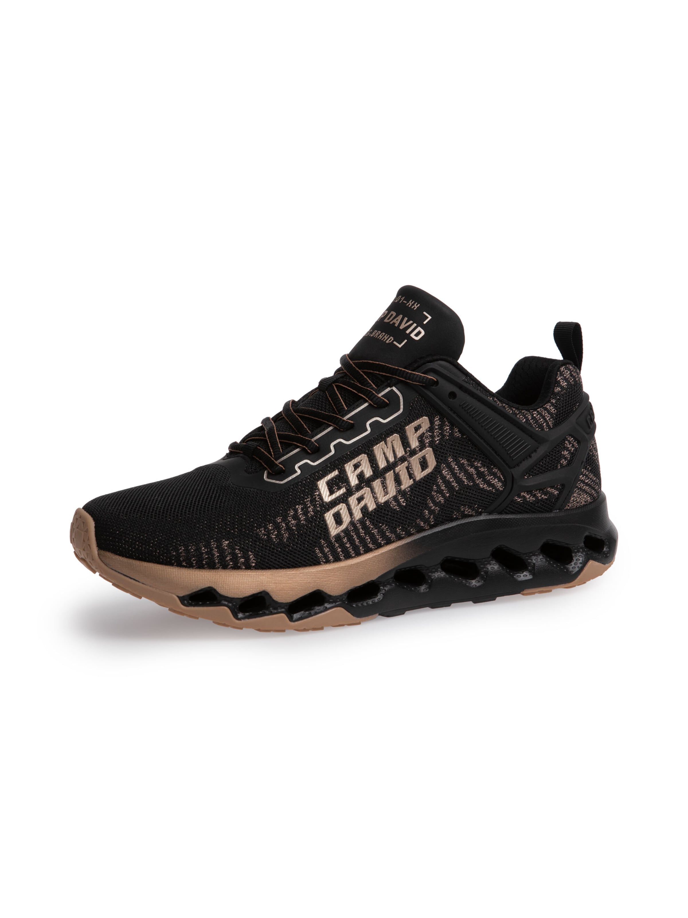CAMP DAVID Power Running Sneaker mit Strick-Struktur in Bronze: Vorderseite