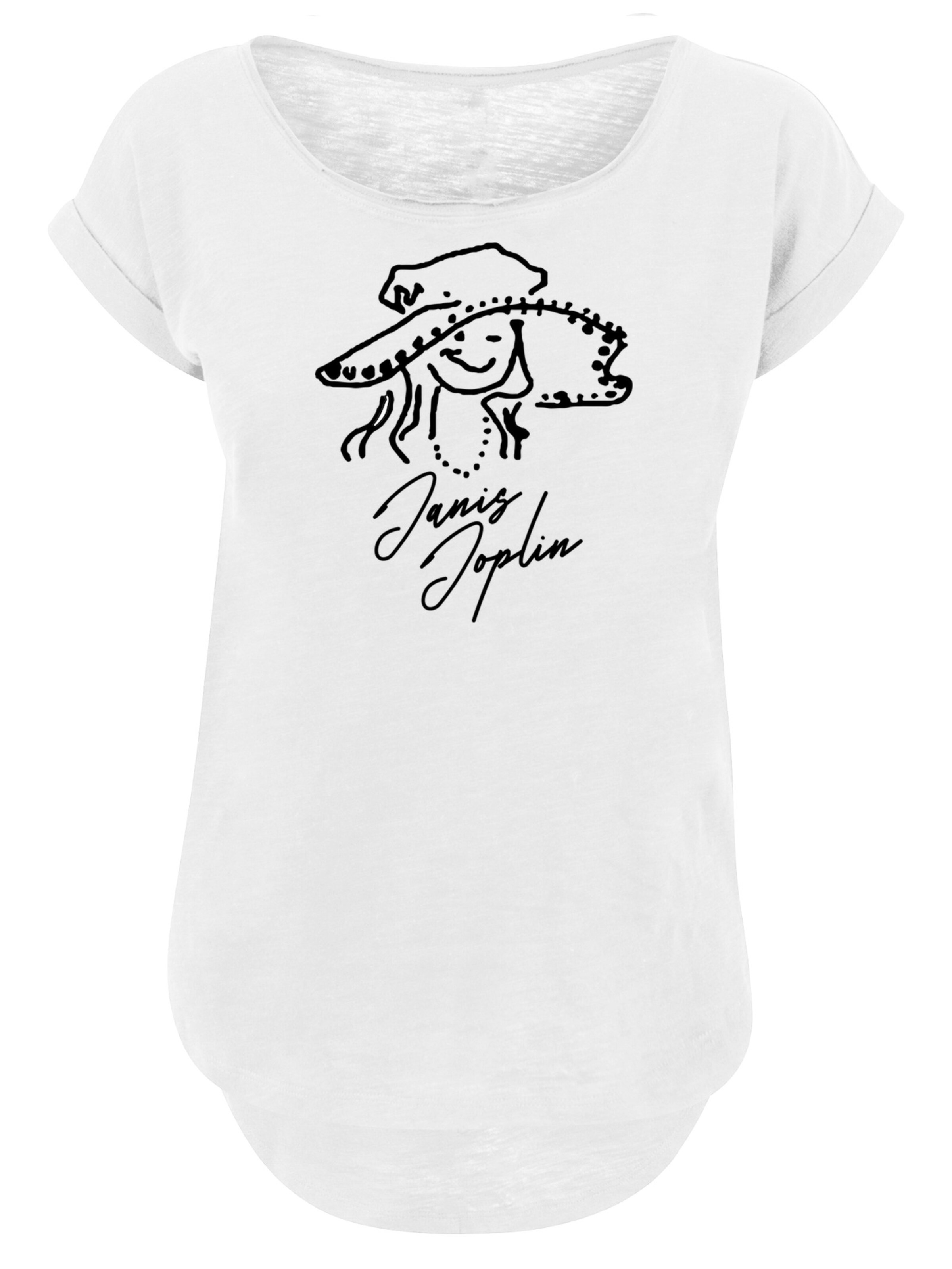 T-shirt 'Janis Joplin' F4NT4STIC en blanc : devant