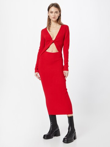 BZR - Vestido de malha 'Lela Jenner' em vermelho: frente